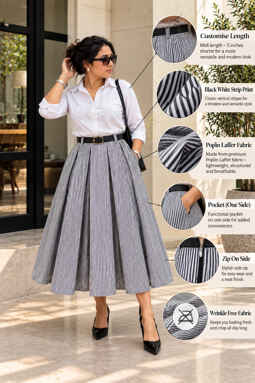 Strato Stripe Skirt