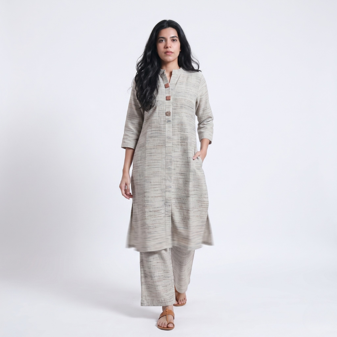 khadi suit with pant & lining inside khadi suit with pant & lining inside