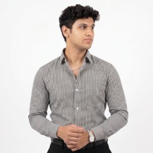stripted black & white full sleeve shirt