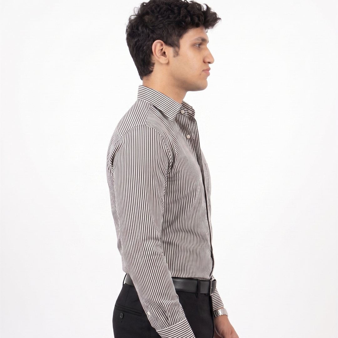stripted black & white full sleeve shirt stripted black & white full sleeve shirt