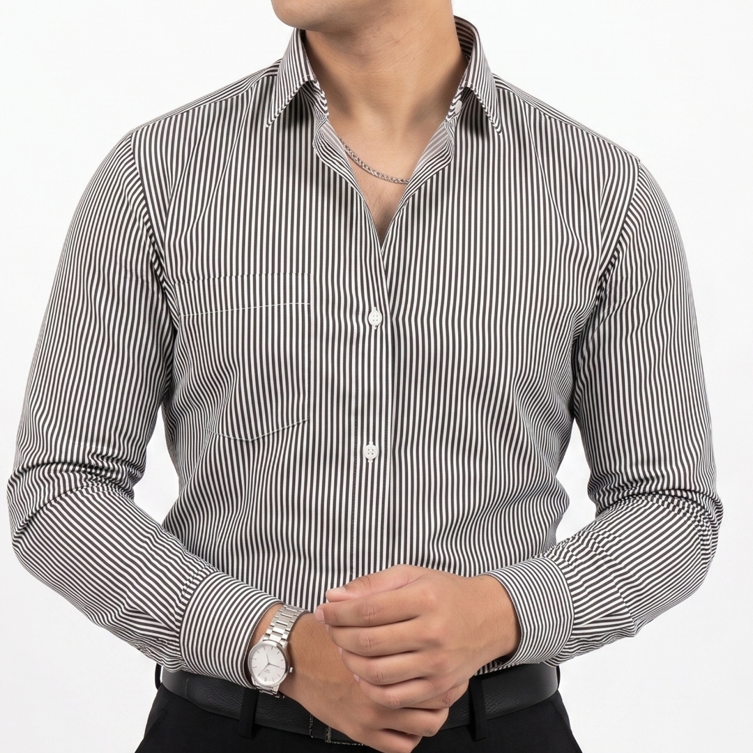 stripted black & white full sleeve shirt stripted black & white full sleeve shirt