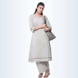 linen suit with mehroon touch & lining inside