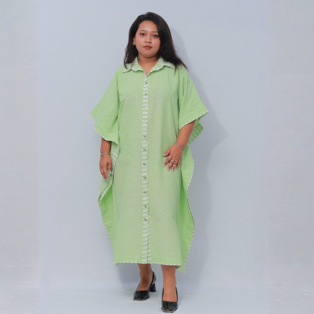 khadi kaftan with stripted patti